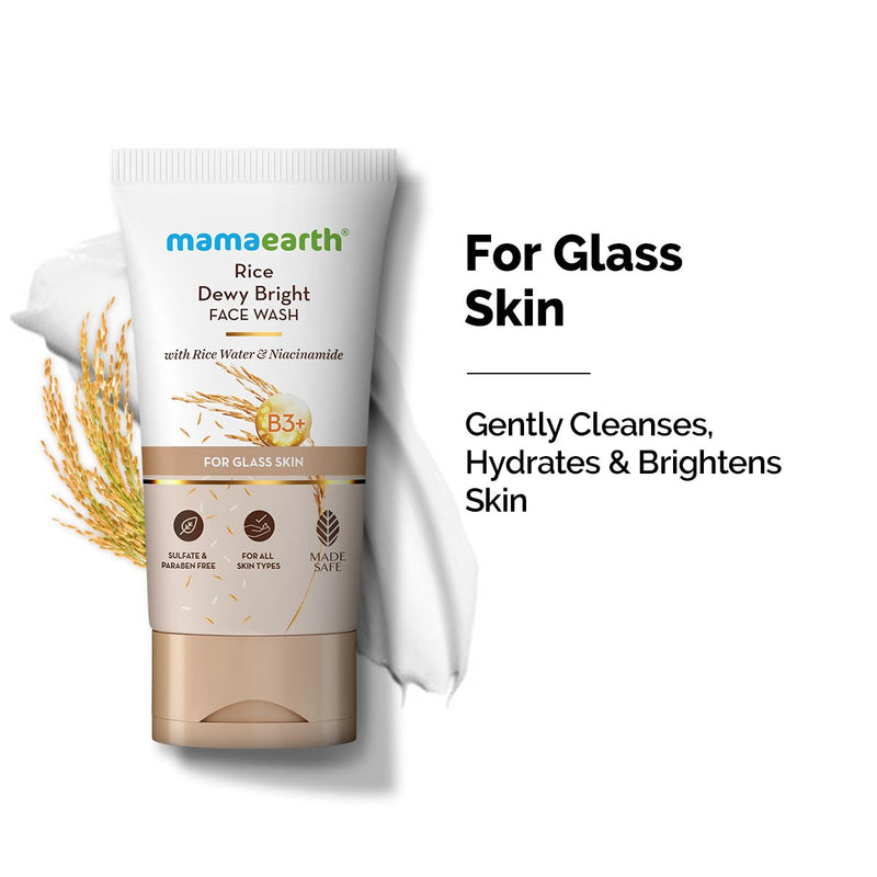 Rice Dewy Bright Face Wash With Rice Water & Niacinamide for Glass Skin - 150 ml