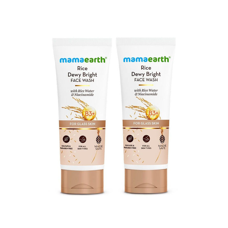 Rice Dewy Bright Face Wash With Rice Water & Niacinamide for Glass Skin - 200 ml (Pack of 2)