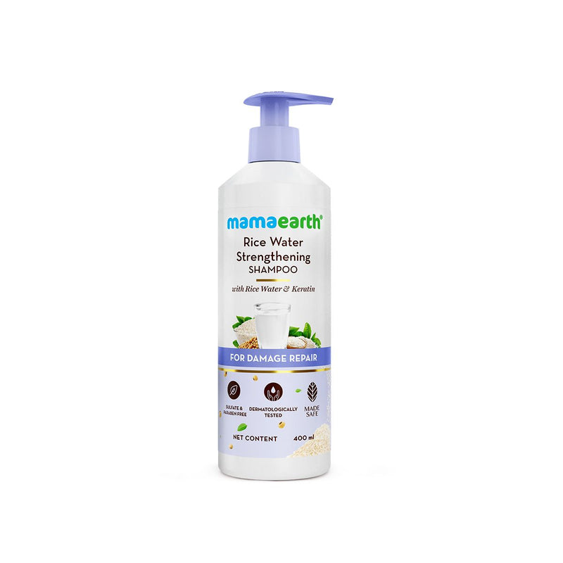Rice Water Strengthening Shampoo with with Rice Water & Keratin for Damage Repair- 400 ml