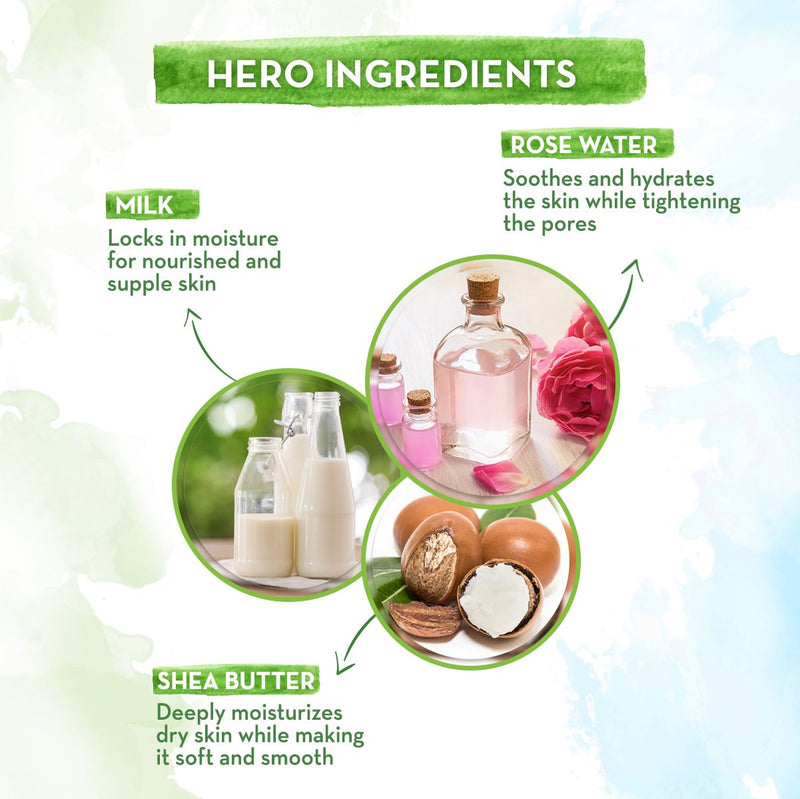 Rose Body Lotion with Rose Water and Milk For Deep Hydration - 400ml