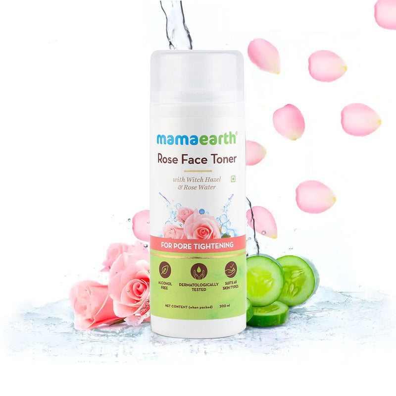 Rose Face Toner with Witch Hazel and Rose Water for Pore Tightening - 200ml