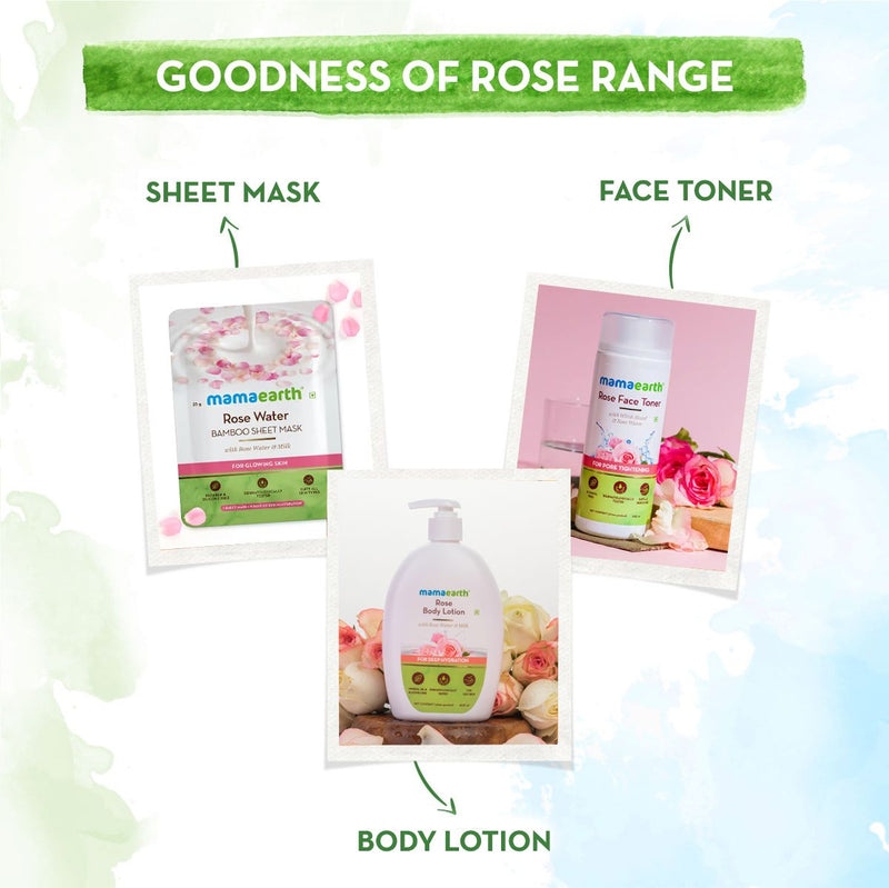 Rose Face Toner with Witch Hazel and Rose Water for Pore Tightening - 200ml