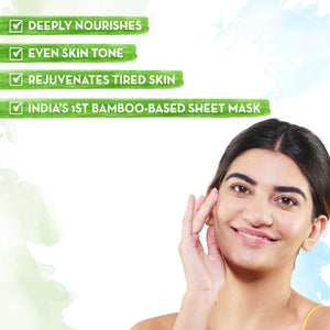 Rose Water Bamboo Sheet Mask with Rose Water and Milk for Glowing Skin 