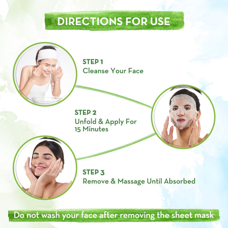 Rose Water Bamboo Sheet Mask with Rose Water and Milk for Glowing Skin - 25 g
