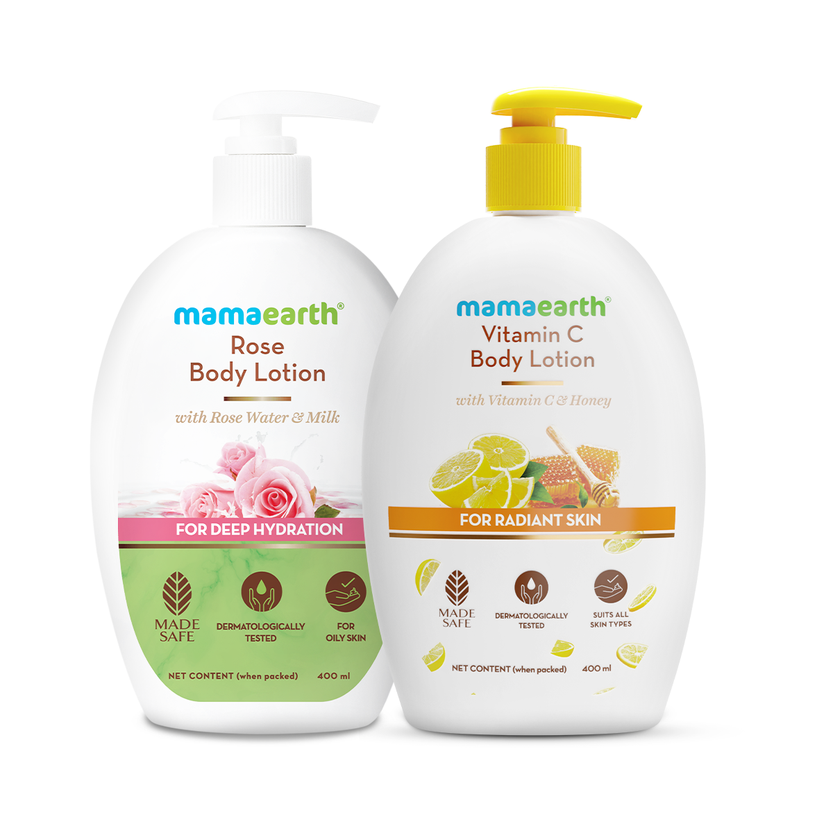 Skin Refreshing & Soothing Body Care Kit - Rose Body Lotion + Vitamin C Body Lotion - (400 ml)