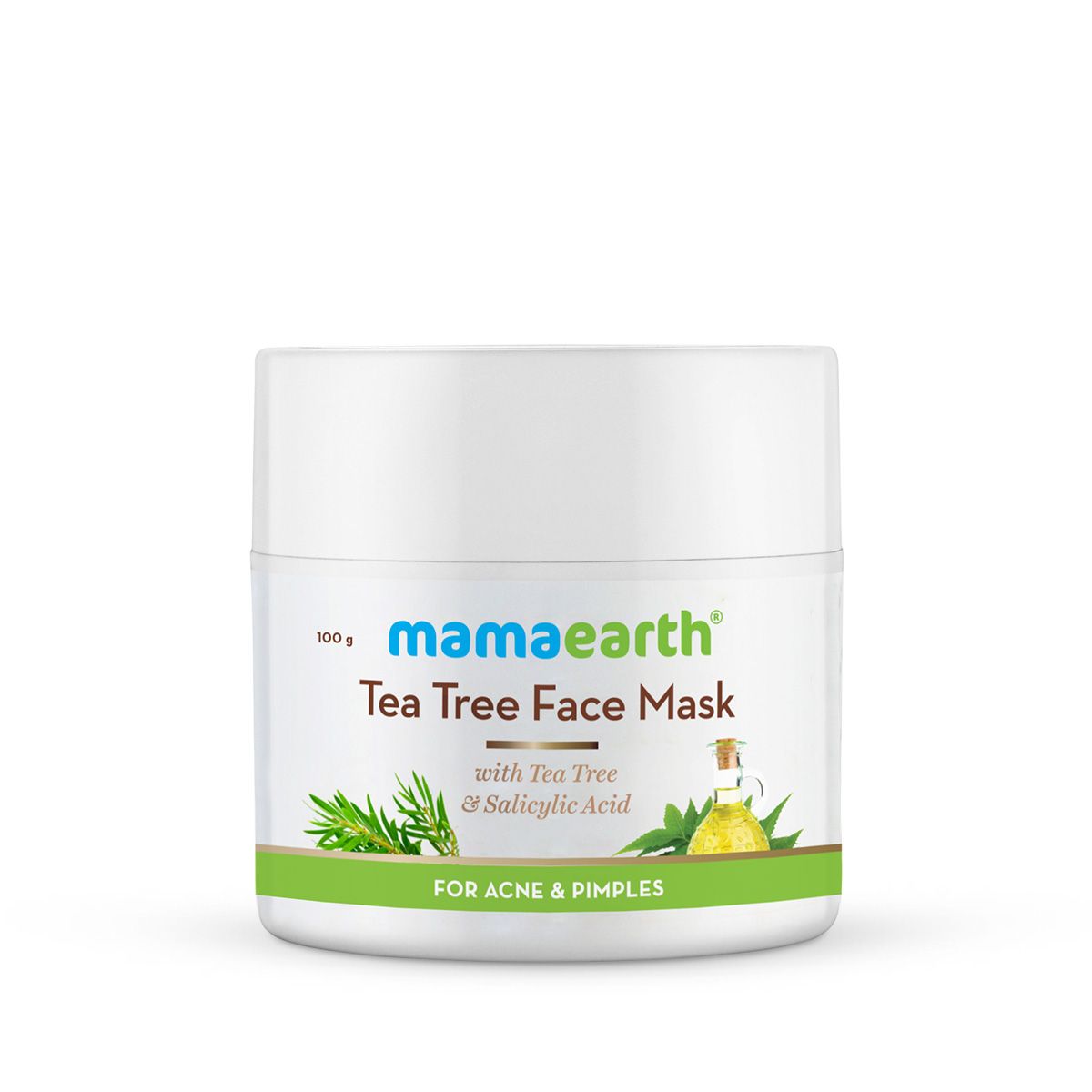 Tea Tree Face Mask for Acne, with Tea Tree and Salicylic Acid for Acne and Pimples - 100g