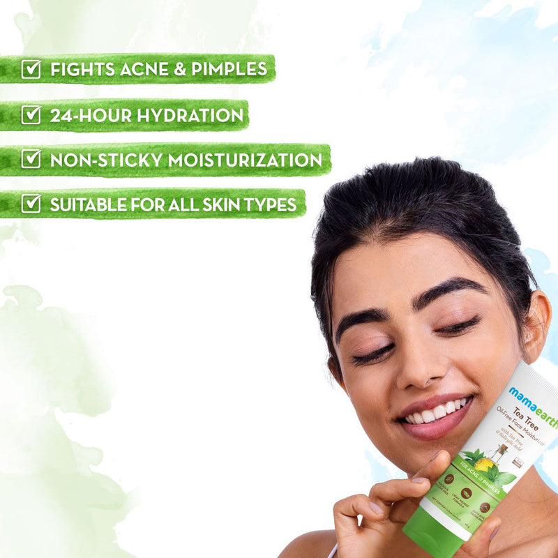 Tea Tree Oil-Free Face Moisturizer with Tea Tree and Salicylic Acid for Acne and Pimples - 80 g
