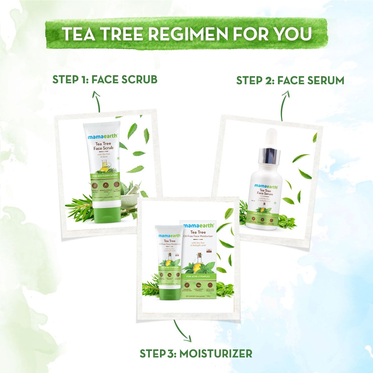 Tea Tree Face Scrub with Tea Tree and Neem for Skin Purification - 100g