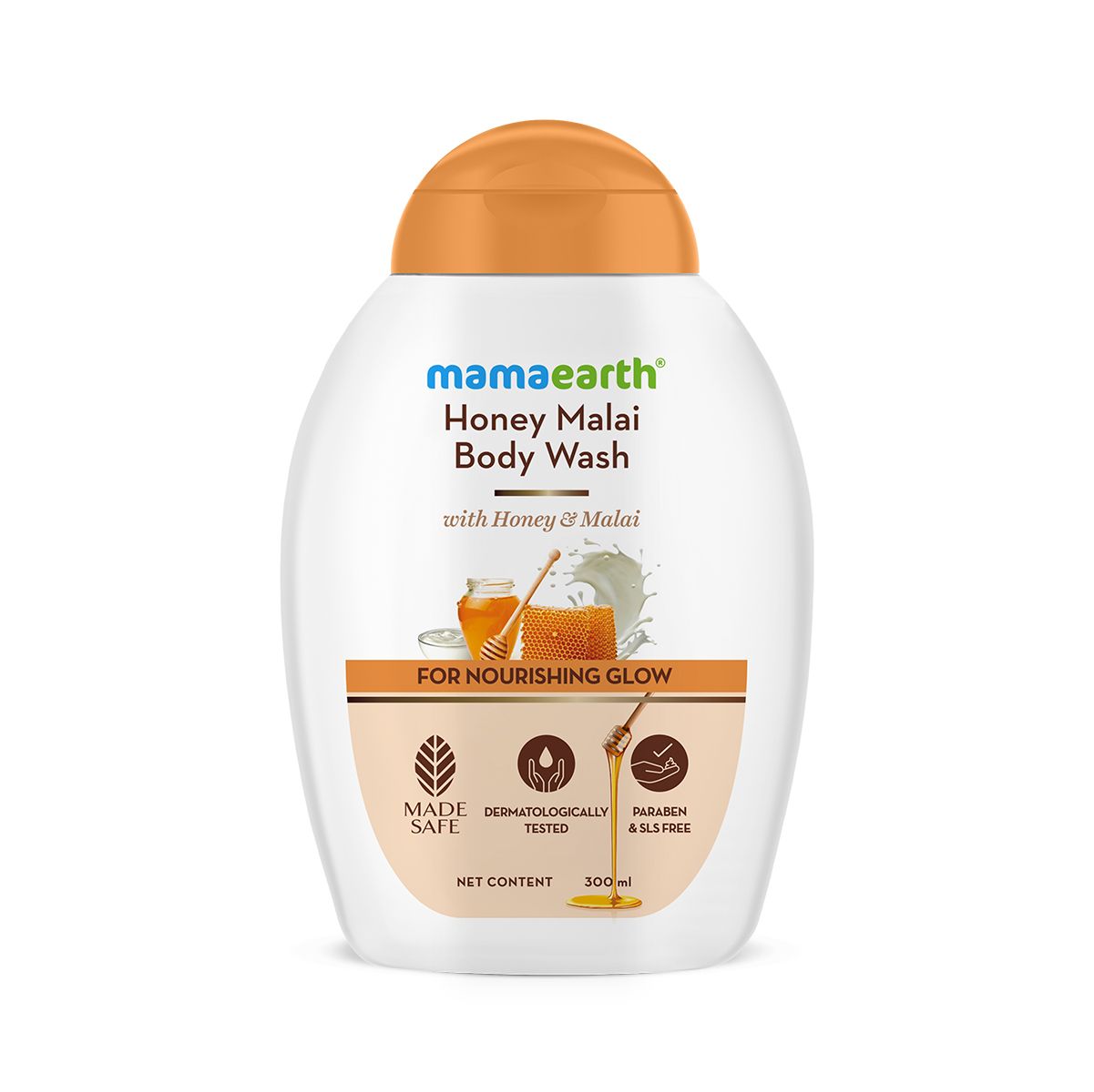 Honey Malai Body Wash with Honey & Malai for Nourishing Glow - 300 ml