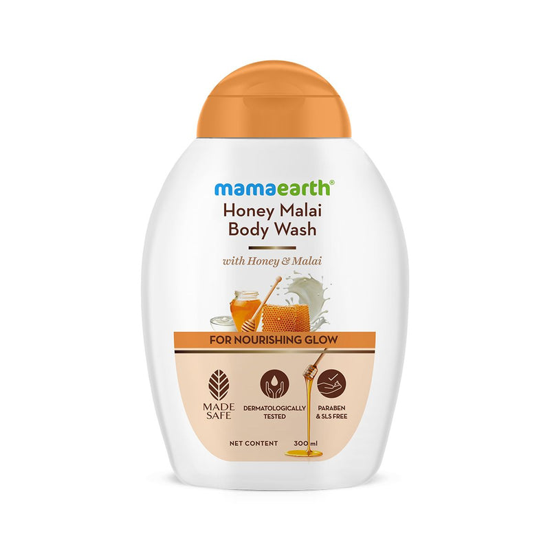 Honey Malai Body Wash with Honey & Malai for Nourishing Glow - 300 ml