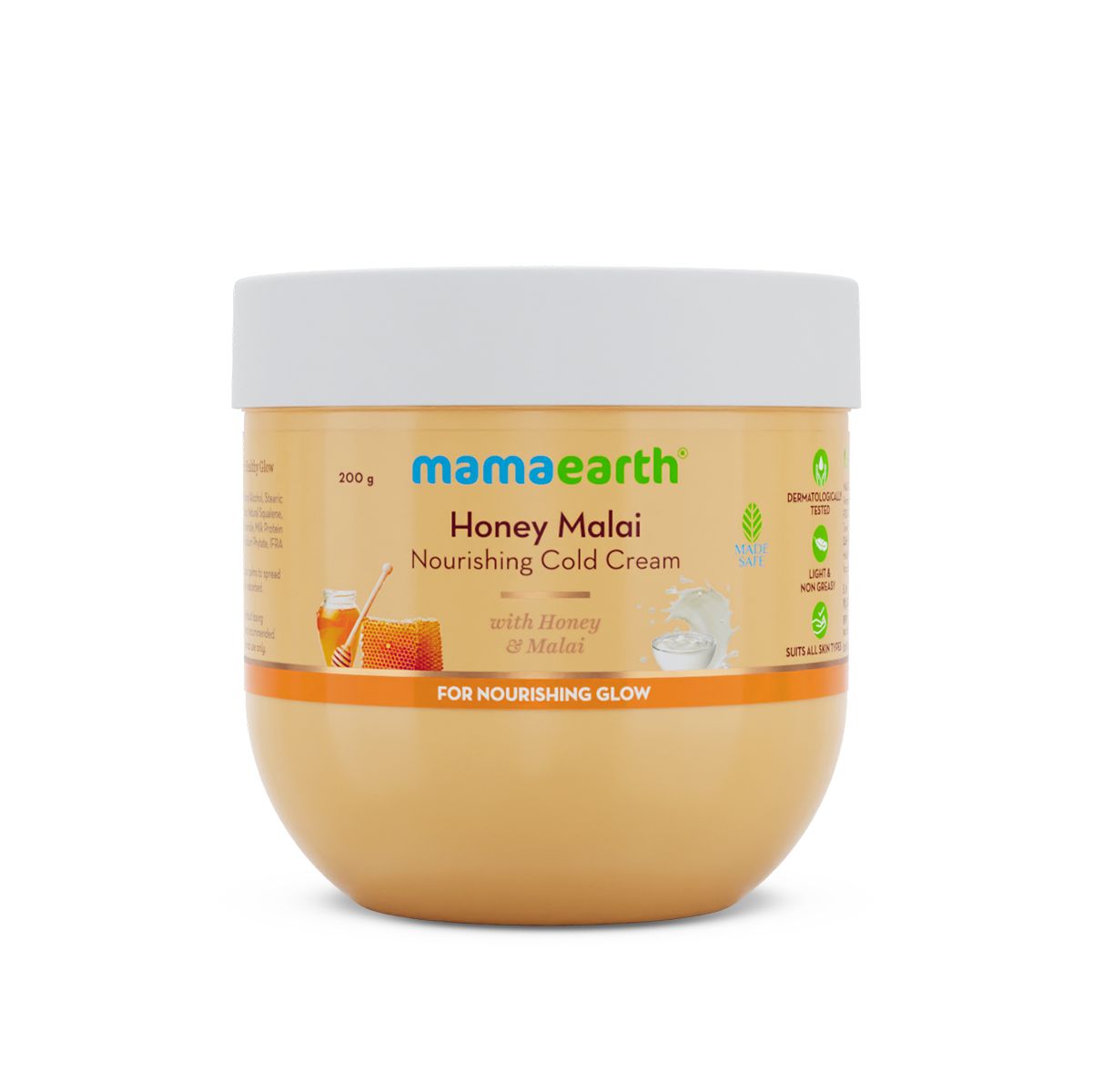 Honey Malai Cold Cream with Honey & Malai For Nourishing Glow - 200 g