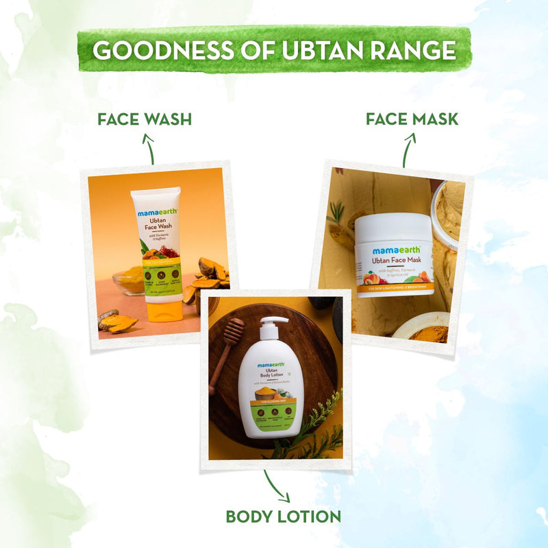 Ubtan Face Mask with Saffron and Turmeric for Skin Brightening and Tan Removal - 100g (Pack of 2)
