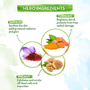 Ubtan Body Scrub with Turmeric and Saffron  key ingredients 