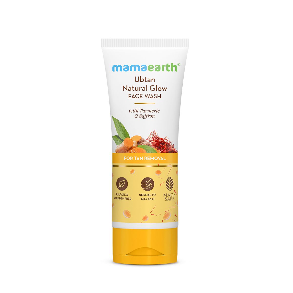 Ubtan Natural Glow Face Wash with Turmeric & Saffron for Tan Removal – 100 ml