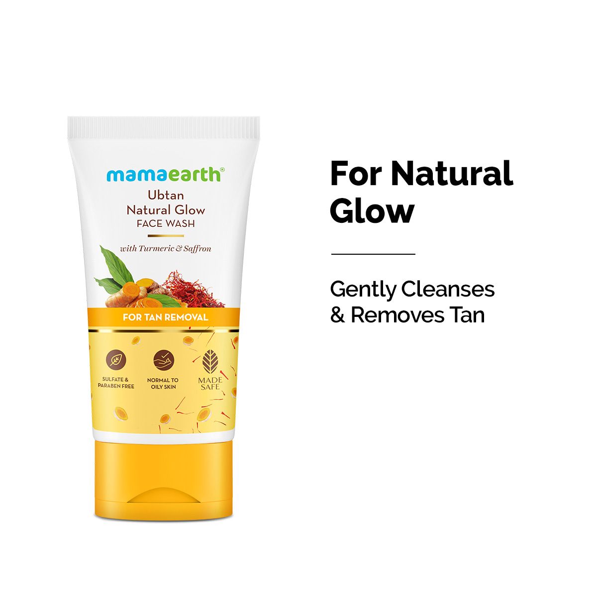 Ubtan Natural Glow Face Wash with Turmeric & Saffron for Tan Removal – 150 ml