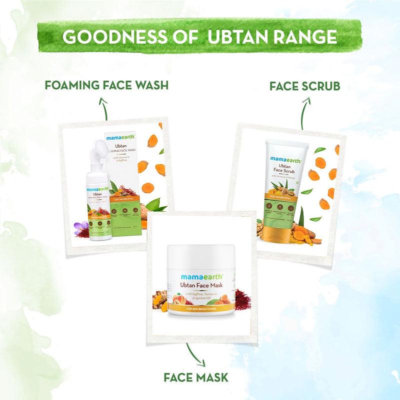 Ubtan Night Face Mask with Turmeric and Niacinamide for Glowing Skin - 100 g