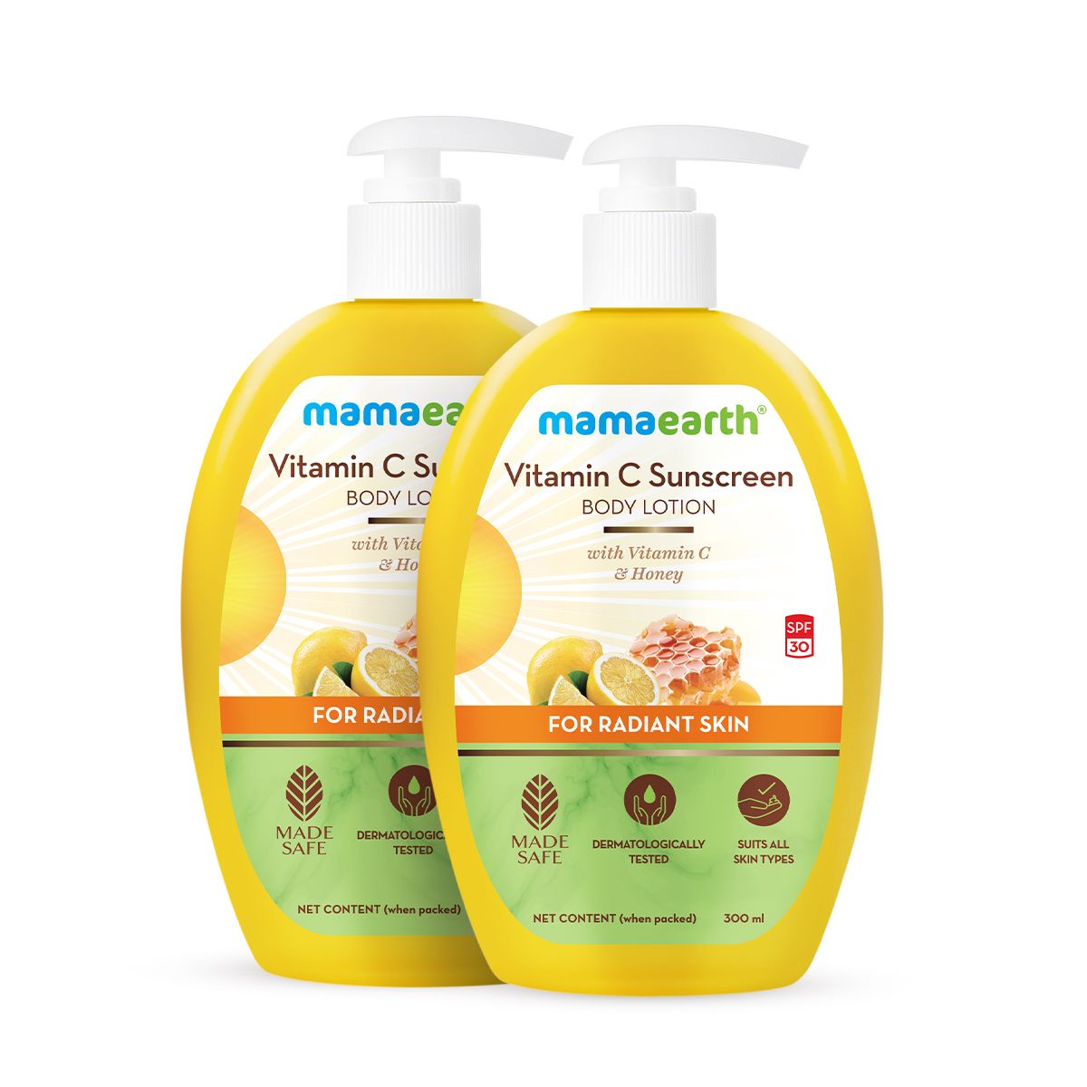 Sunscreen Body Lotion with SPF 30 - 300 ml | Vitamin C Pack of 2
