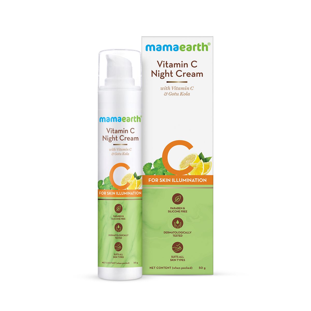 Vitamin C Night Cream with Vitamin C and Gotu Kola for Skin Illumination - 50g