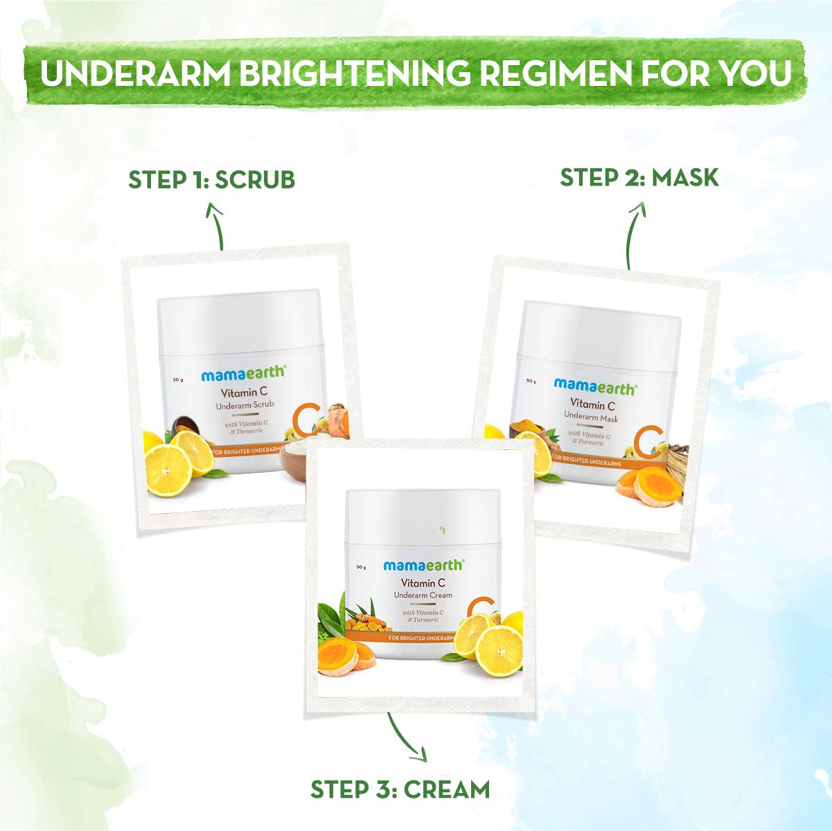 Vitamin C Underarm Scrub with Vitamin C and Turmeric for Brighter Underarms – 50 g