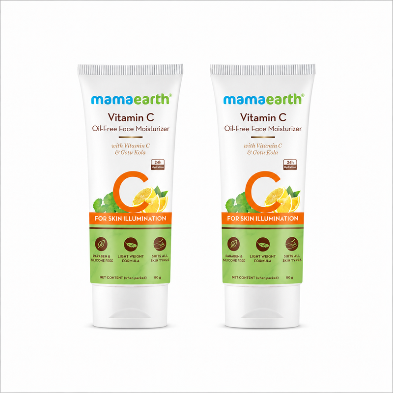 Vitamin C Oil-Free Moisturizer For Face with Vitamin C and Gotu Kola for Skin Illumination - 80 g (Pack of 2)