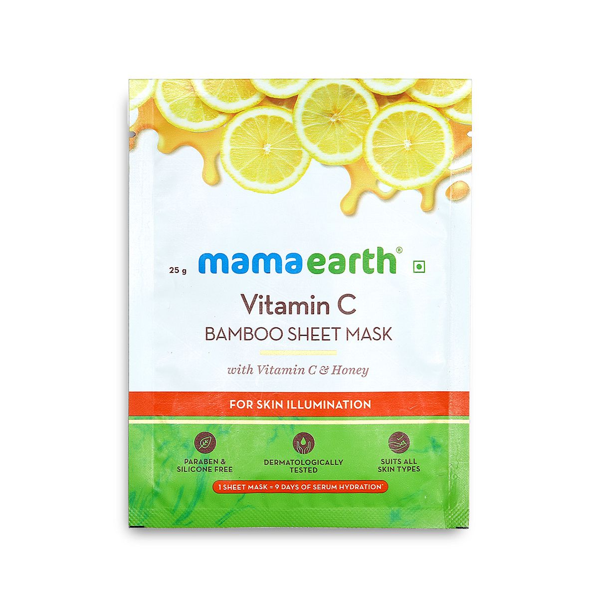 Vitamin C Bamboo Sheet Mask with Vitamin C and Honey for Skin Illumination - 25 g