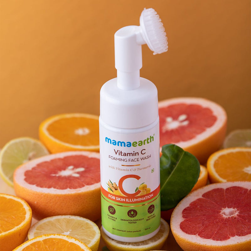 Vitamin C Foaming Face Wash with Vitamin C and Turmeric for Skin Illumination - 150ml (Pack of 2)