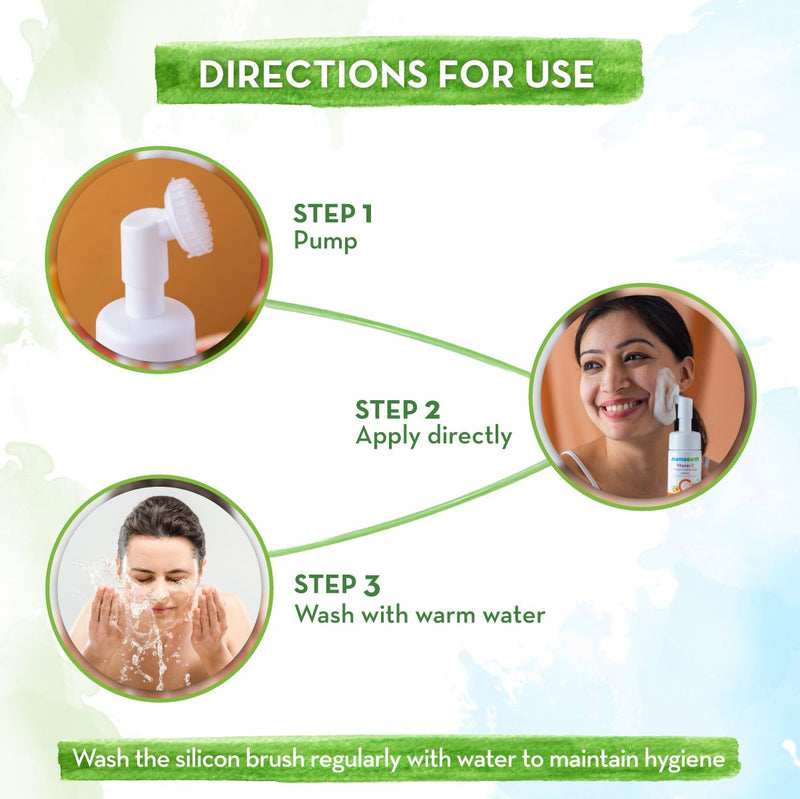 Vitamin C Foaming Face Wash with Vitamin C and Turmeric for Skin Illumination - 150ml (Pack of 2)