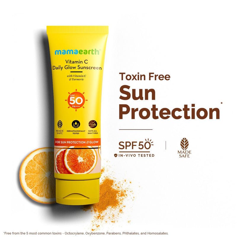 Vitamin C Daily Glow Sunscreen with Vitamin C & Turmeric for Sun Protection & Glow - 125 g